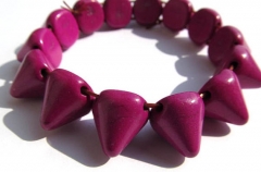 sale batch turquoise semi precious sharp spikes cone fuchsia rose assortment jewelry beads bracelet 
