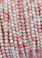 4-12mm full strand high quality natural conch shell round ball pink red jewelry beads