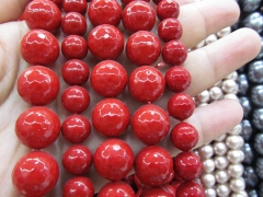 wholesale pearl 4-12mm 5strands connector spacer ball round hot red multicolor charm beadss