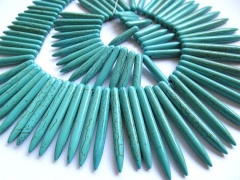 high quality turquoise beads sharp spikes bar hot red mixed jewelry necklace 20-50mm--2strands