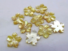 high quality 8-15mm 100pcs MOP shell mother of pearl florial flowers petal yellow cabochons beads