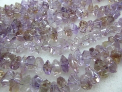 7x10mm full strand high quality genuine amethyst quartz connector rondelle freeform faceted purple j
