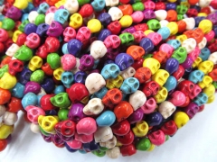 FREE SHIP--10strands 6x8 8x10 10x12mm turquoise beads skeleton skull multicolor assortment jewelry b