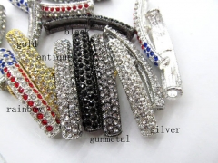 wholesale 42x8mm 50pcs rhinestone metal bar connector infinite necklace honest bracelet