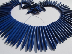 free ship 20-50mm 18inch turquoise beads sharp spikes point teeth blue assortment jewelry charm neck