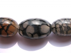 18x28mm full strand gergous natural agate bead barrel rice egg dragon veins white black assortment c