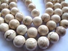 bulk 12mm turquoise beads round ball white jewelry beads --5strands 16inch
