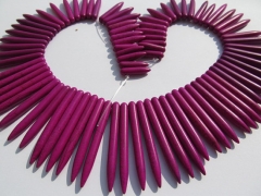 wholesale turquoise beads sharp spikes bar purple red assortment jewelry necklace 20-50mm--2strands