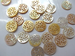 high quality 18mm 12pcs flower carved MOP shell mother of pearl roundel carved yellow red white mixe