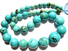 high quality bulk turquoise beads round ball green jewelry necklace 8-18mm 5strands 17inch/L