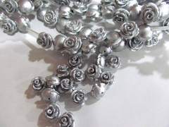 5strands 10 12 14mm wholesale resin plastic rose florial petal gray grey silver brown assortment color jew