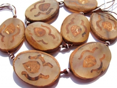 bulk genuine agate bead oval egg carved spider brown jewelry beads chains 30x40mm--4strands 16inch