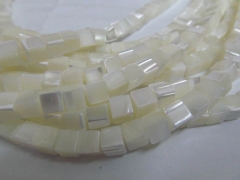 wholesale 6mm genuine MOP shell bead cubic square box jewelry beads--2strands 16inch/L