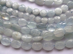 High Quality 2strands 8-16mm Genuine Aquamarine Beryl oval egg Round coin Disc blue Jewelry Bead