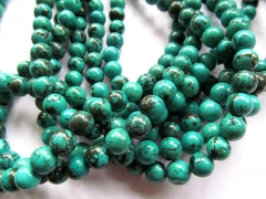 wholesale Bulk 8mm turquoise beads round ball blue green tibetant mixed jewelry beads --2strands 16i