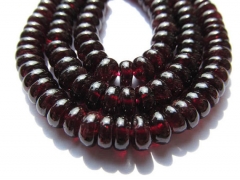high quality genuine garnet semi precious rondelle wheel red crimson jewelry beads 5x10mm --5strs lo