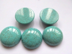 larger 30mm 12pcs cabochons turquoise round coin green blue jewelry beads