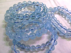 AA grade 678910mm genuine TOPAZ DIY bead round ball blue trasparent barcelete jewelry beads