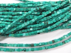 high quality bulk 6mm 5strands turquoise semi precious cubic square box green jewelry beads 16inch/L