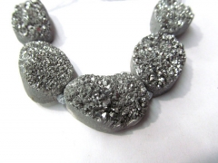 high quality 30-50mm full strand Druzy Agate Nugget Stone grey gray multicolor jewelry pendant bead