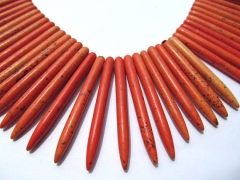 bulk turquoise beads sharp spikes bar yellow orange red white blue mixed jewelry necklace 20-50mm--1