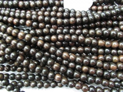high quality 10mm 10strands genuine wood round ball black assortment jewelry spacer beads