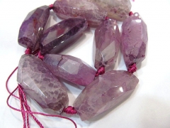 5strands Druzy agate cracked long column barrel faceted rose cherry red blue beads 15x40mm full stra