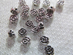 wholesale 100pcs Florial carved Charms Alloy spacer Antique silver charms,Silver OX Beach finding ,l