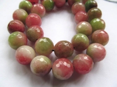 bulk 10mm 5strands agate bead round ball faceted pink green watermelon assortment jewelry loose bead