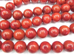 wholesale 5strands 6-16mm natural Sponge Coral gergous round ball Tango Orange red jewelry bead