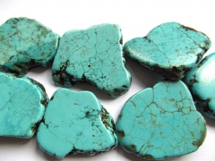 2strands 16inch 25-40mm Turquoise gergous, Magnasite slab freeform blue green jewelry beads