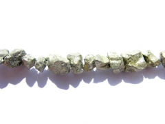 genuine pyrite beads 6-8mm ,wholesale nuggets freeform chips gold iron jewelry beads --2strands 16in