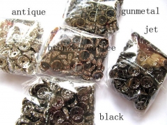 wholesale rondelle crystal rhinestone 8mm 300pcs spacer tone,antique black jet bronze mixed