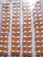 6-7mm 52pcs genuine pearl round coin round freshwater peach red beads earrings