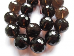 natural Topaz Smoky quartz,AA GRADE 4-16mm full strand round ball faceted beads,yellow clear white b