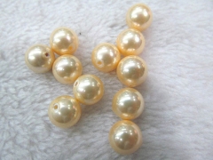 8-12mm 24pcs handmade genuine pearl round ball freshwater gold yellow assortment jewelry beads --hal
