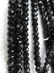 high quality 4x6-6x12mm 5strands natural agate bead rondelle pinwheel facted black jet jewelry beads