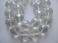 5strands 16mm crystal like craft bead round ball faceted clear white assortment jewelry beads