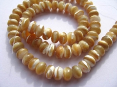wholesale genuine MOP shell rondelle 4x6mm 5strands 16inch,mother of pearl MOP abacus oranger assort