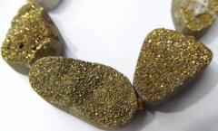 high quality 30-50mm full strand Druzy Agate Nugget Stone gold multicolor jewelry pendant bead