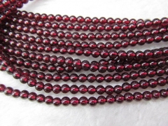 AA+ 2-12mm genuine garnet gemstoner round ball crimsone red Burgundy jewelry beads