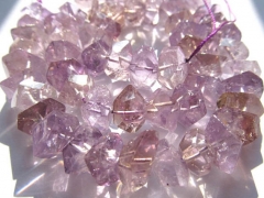 2strands 7x10mm genuine amethyst quartz connector rondelle freeform faceted purple jewelry bead