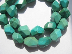high quality turquoise semi precious nuggets barrel faceted green blue tibetant jewelry beads 12-16m