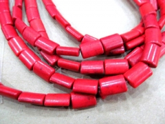 wholesale turquoise semi precious rectangle pillow hot red mixed jewelry beads 10x14mm--5strands 16i