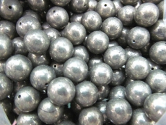 half drilled-- high quality 10mm 40pcs genuine pyrite gemstone round ball jewelry loose bead