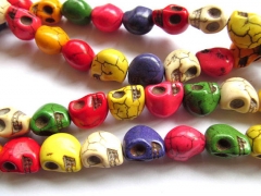 free ship --10strands 6x8 8x10 10x12mm turquoise beads skeleton skull multicolor assortment jewelry 