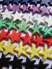 bulk turquoise beads star green pink red black white mixed jewelry pendant beads 40mm--5strands 16in