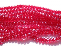 wholesale 3x4mm 3strands crystal like craft bead rondelle abacus faceted carmine red assortment