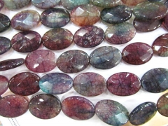 5strand 10x14 12x16 13x18 15x20 18x25mm high quality agate bead oval egg faceted cracked rainbow loo