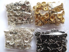 high quality rondelle spacer tone silver rose gold antique black mixed crystal rhinestone assortment